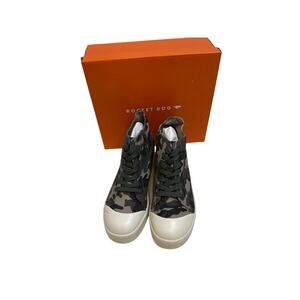 Rocket Dog Walt Soldier Cotton Camouflage High Tops NIB Sz 11 Lace Up Green Tan